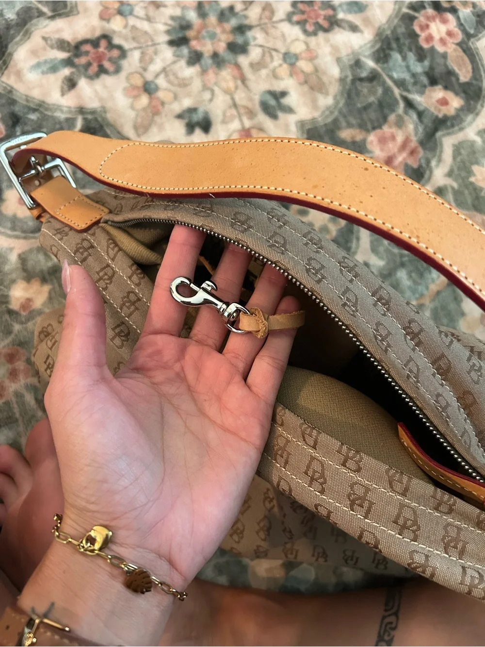 Vintage Dooney & Bourke Monogram Hobo Bag